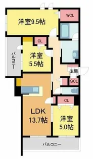 シャーメゾン大市プレミア【203号室】の間取り