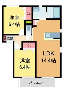 ソレイル・レヴァントI・II・III番館【2102号室】の間取り