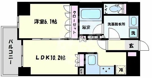 リーガル南久宝寺【9階】の間取り