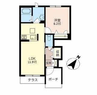グランディオス【0102号室】の間取り