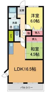 アクティハイツ宝塚【6階】の間取り