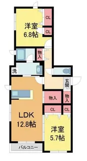 シャーメゾングラン【302号室】の間取り