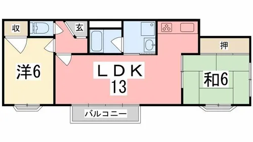 スクエアメゾン姫路城前【101号室】の間取り