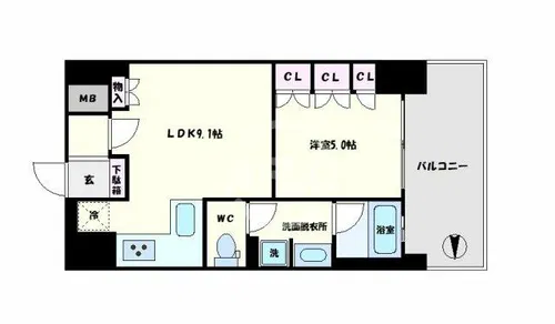リーガル南久宝寺【13階】の間取り