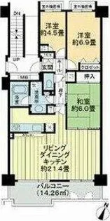 桃花台パークヒルズ五番館【4階】の間取り