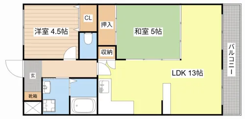 ラポート西大津【104号室】の間取り