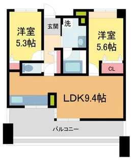 白鷹苦楽園マンション【334号室】の間取り