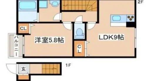 オーシャンコート姫路A棟【2階】の間取り