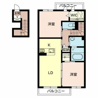 メゾンカンヌ【202号室】の間取り