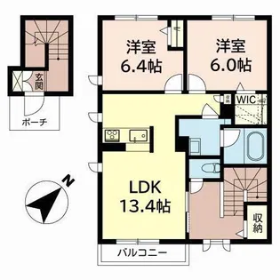 ラ グリシーヌ姫路南【201号室】の間取り