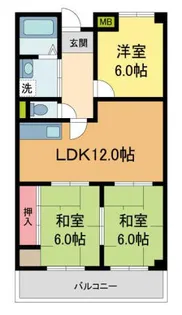 リジェール宝塚【3階】の間取り