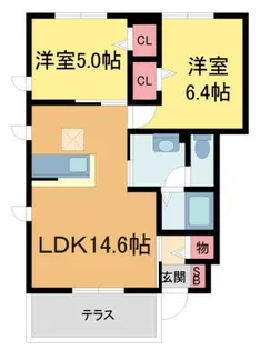 シャーメゾン樋ノ口B【101号室】の間取り