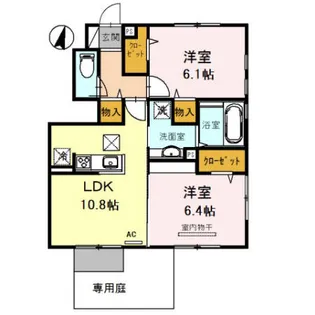 DヴェルジェⅥ【1階】の間取り