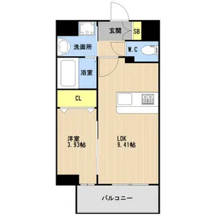 LIBTH博多駅南Ⅸ【0401号室】の間取り