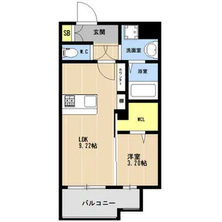 LIBTH博多住吉PREMIER【0608号室】の間取り
