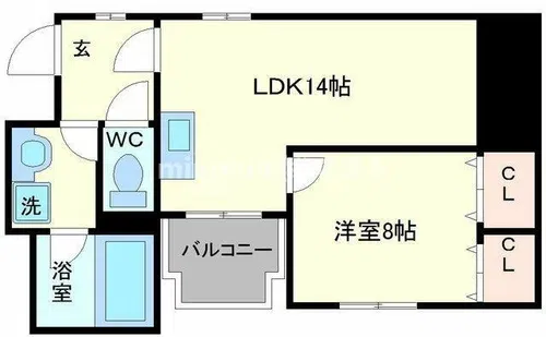 アルボール西道頓堀【10階】の間取り