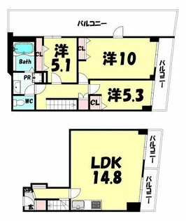 ノベラ海岸通【14階】の間取り