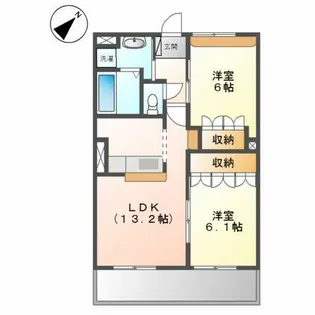 エルグランデ北在家【305号室】の間取り