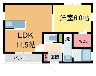 フレーズ若草【2階】の間取り