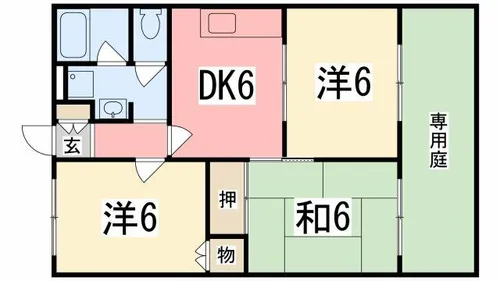 スマイル伊保Ⅰ棟【103号室】の間取り