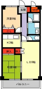 シャレード夙川【103号室】の間取り