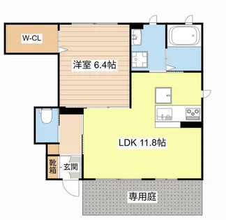 エスペランサ南彦根【0107号室】の間取り