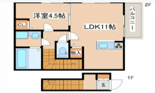 オーシャンコート北今宿 B棟【202号室】の間取り