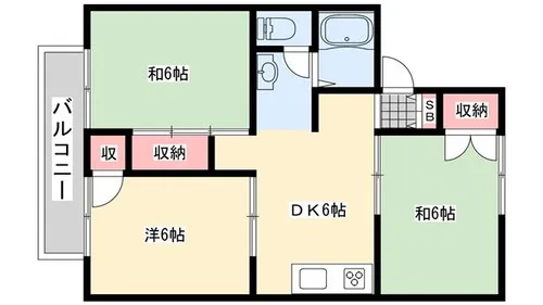 ラ・ジュネス【B102号室】の間取り