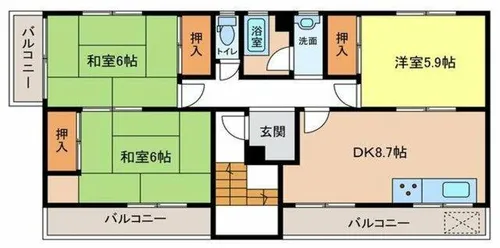 野里マンション【5階】の間取り