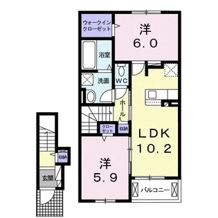 クルミルクルミ【2階】の間取り