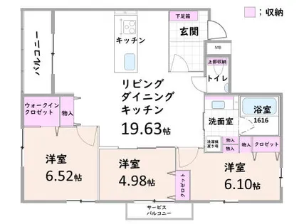 Zelkova Ashiya【3号室】の間取り