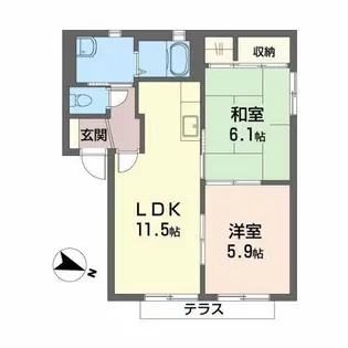 シャーメゾン さくら坂【1階】の間取り