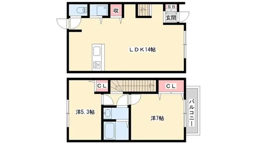 ヨーロピアンシャレー糸久 参番館【1階】の間取り