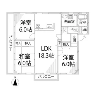 リバティ田寺【202号室】の間取り