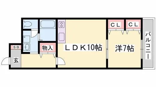 上野マンション【1B号室】の間取り