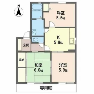 フォーレス塩屋【0101号室】の間取り