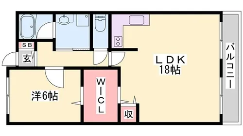 グローバル高田【3-F号室】の間取り