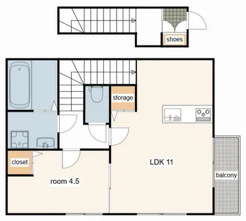 オーシャンコート北今宿【A201号室】の間取り