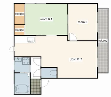 メゾン四季【0202号室】の間取り