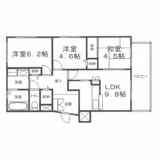 ハッピーコート御立【B402号室】の間取り
