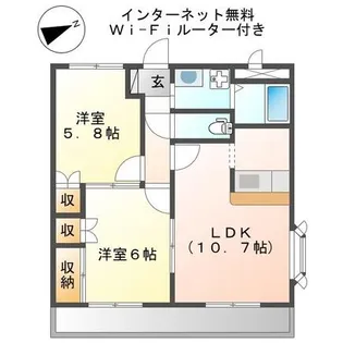 パンプルムース【201号室】の間取り