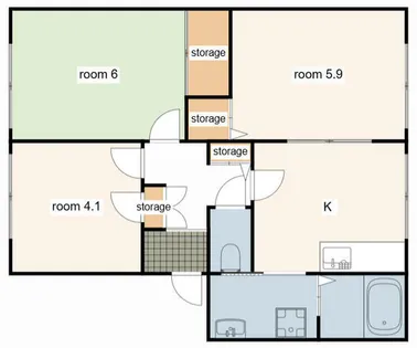 ベネッセ宮前【0102号室】の間取り