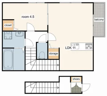 オーシャンコート北今宿【B202号室】の間取り