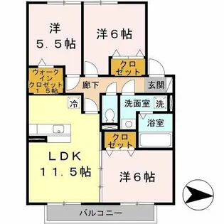 リヴェール コート【202号室】の間取り
