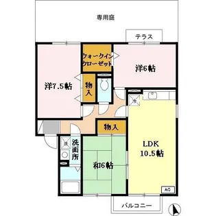サンオリーブ御崎 A【A102号室】の間取り