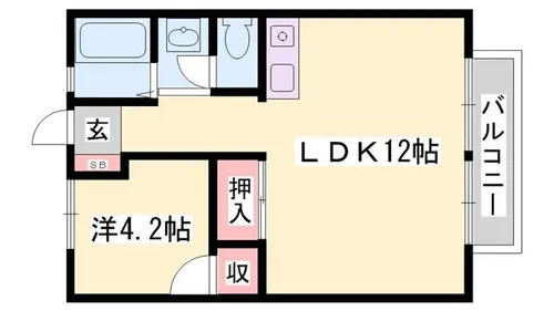 コーポ御立【1階】の間取り