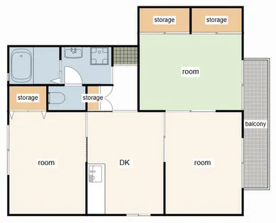 リトルフォレストやまぶき【0202号室】の間取り
