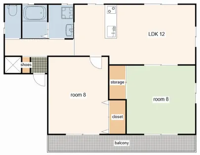 デュオ田寺【1階】の間取り
