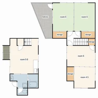 兵庫県姫路市北平野南の町【一戸建】の間取り