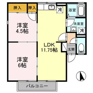 シャトルS【2階】の間取り